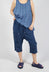 Drop Crotch Linen Trousers in Navy