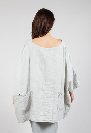 Oversized Linen Top in Grey