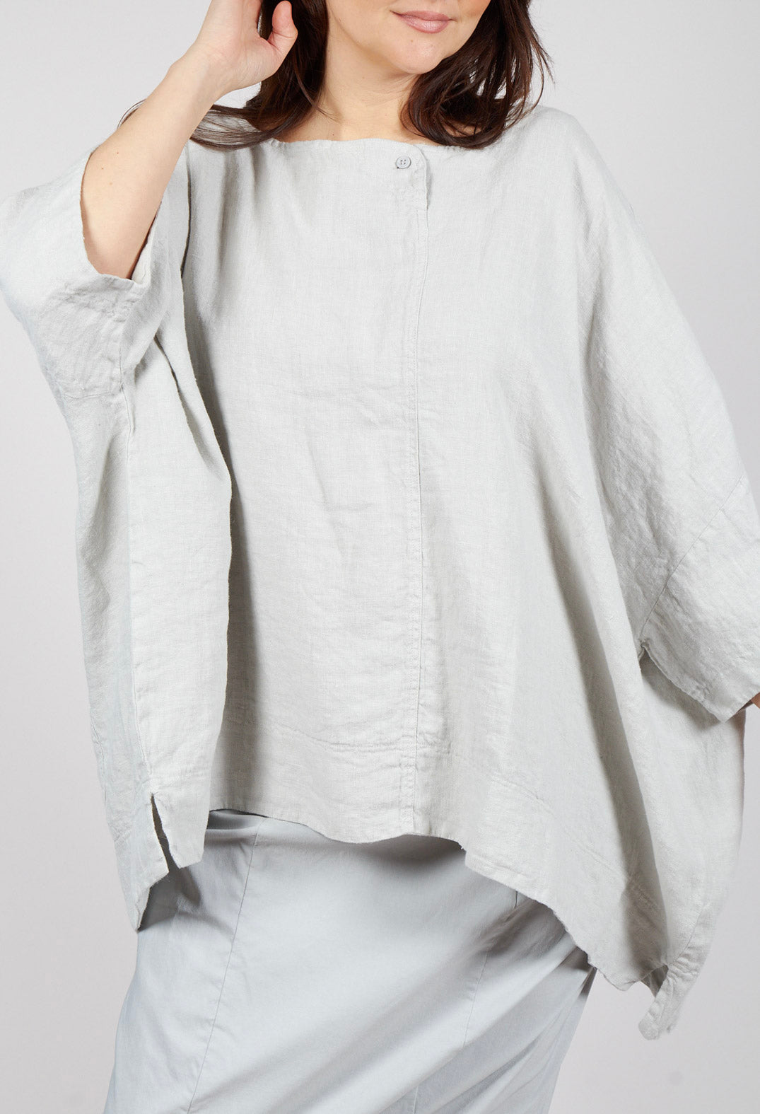 Oversized Linen Top in Grey