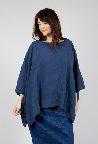 Oversized Linen Top in Navy