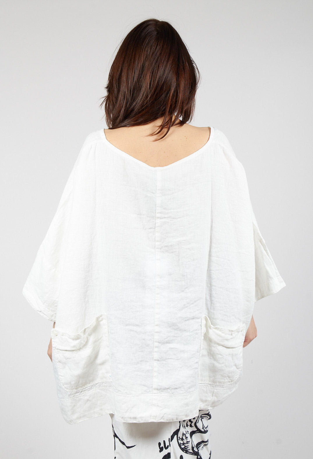 Oversized Linen Top in Offwhite