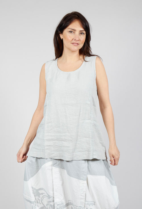 Sleeveless Linen Top in Grey