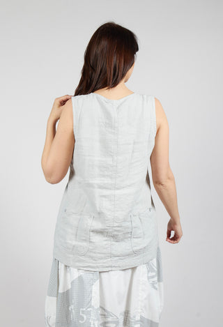 Sleeveless Linen Top in Grey