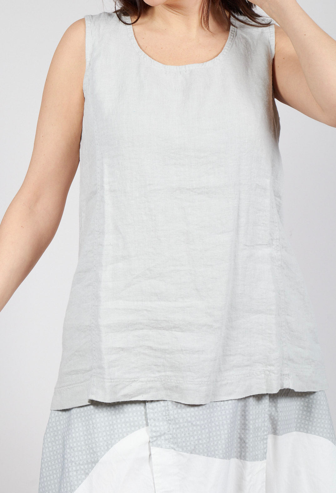 Sleeveless Linen Top in Grey