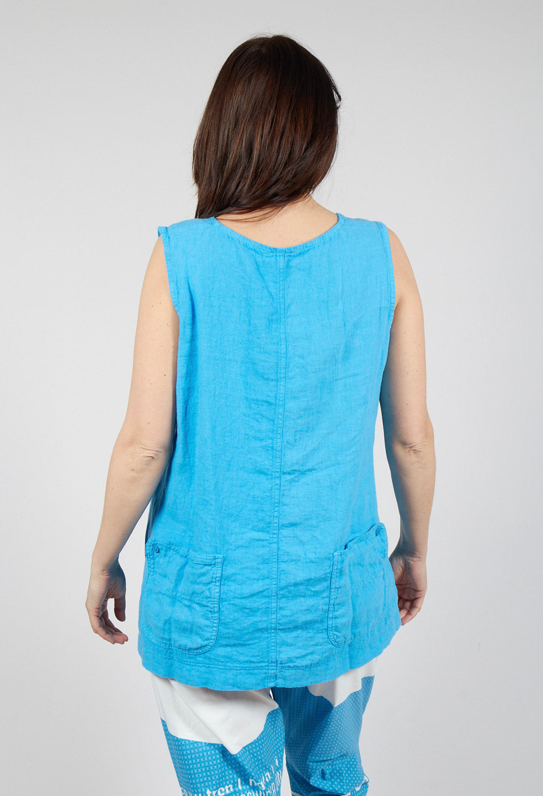 Sleeveless Linen Top in Malibu