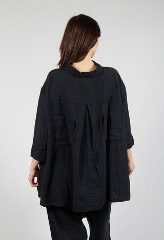 Oversized Linen Shirt in Black