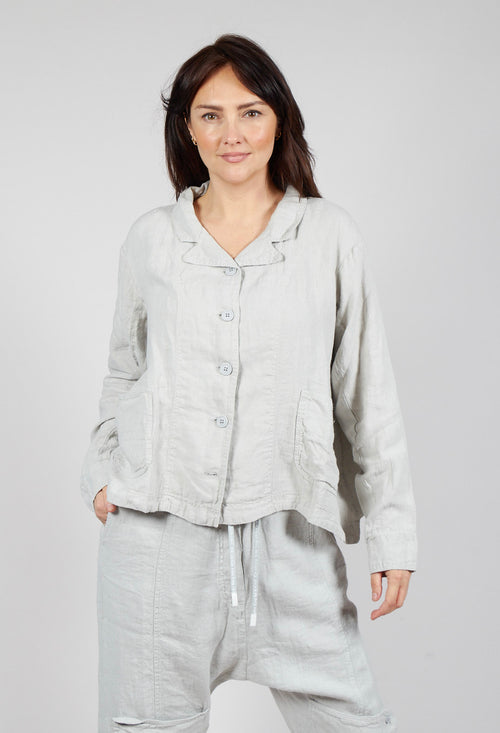 Relaxed Linen Jacket in Grey