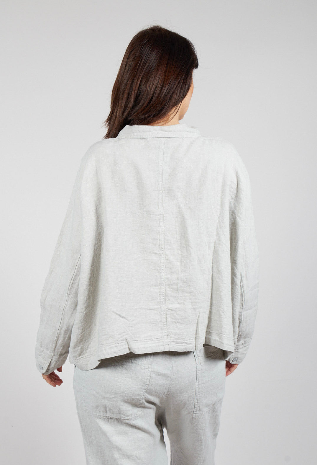 Relaxed Linen Jacket in Grey