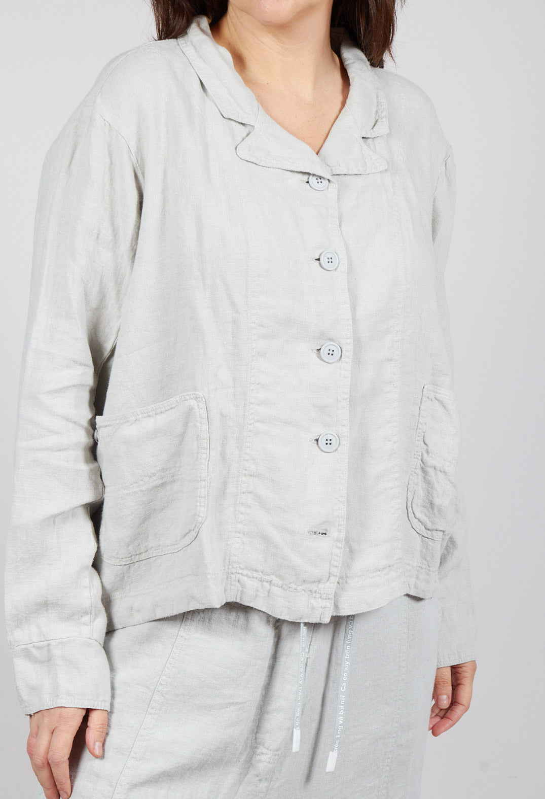 Relaxed Linen Jacket in Grey