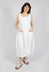 Tulip Hem Linen Dress in Offwhite