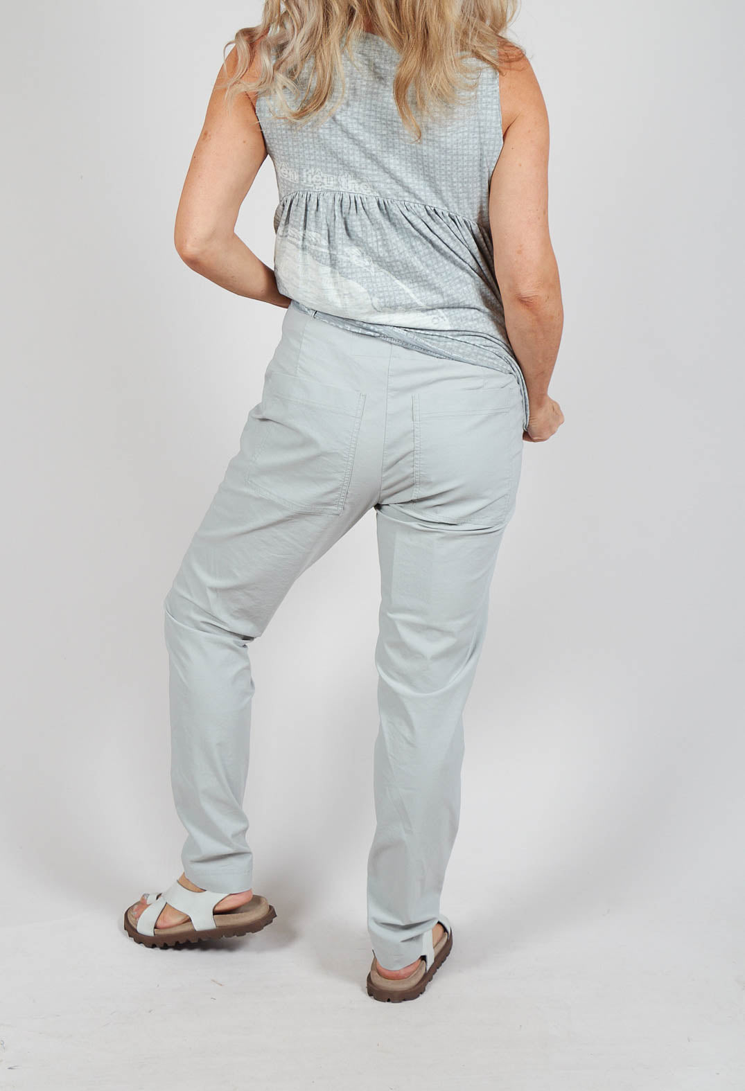 Pull On Slim Leg Trousers in Grey