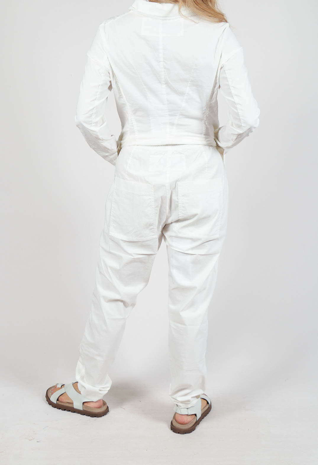 Pull On Slim Leg Trousers in Offwhite