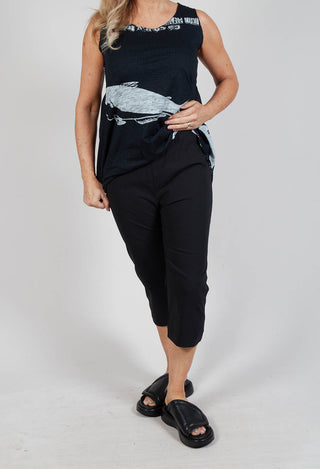 Pull On Pleat Front Trousers in Black