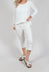 Pull On Pleat Front Trousers in Offwhite