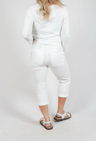 Pull On Pleat Front Trousers in Offwhite