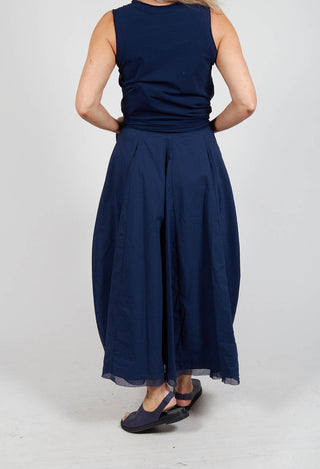 Skirt with Mesh Detail Hem in Navy