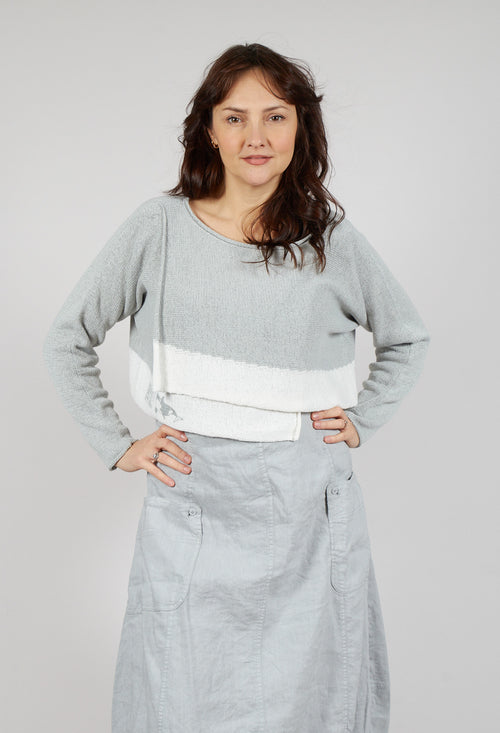 Relaxed Fit Jumper in Grey Print