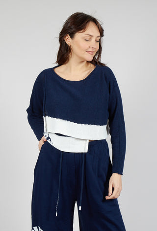 Relaxed Fit Jumper in Navy Print