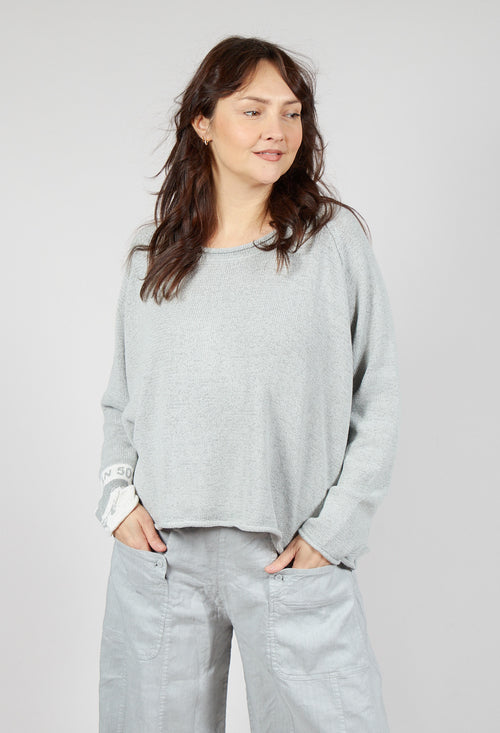 Round Neck Jumper in Grey Print