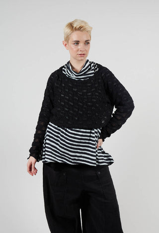 Textured Knitted Jumper in Black