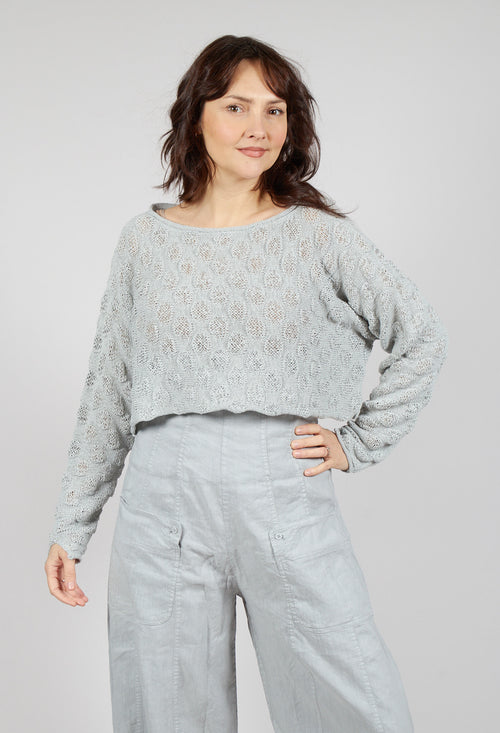 Textured Knitted Jumper in Grey