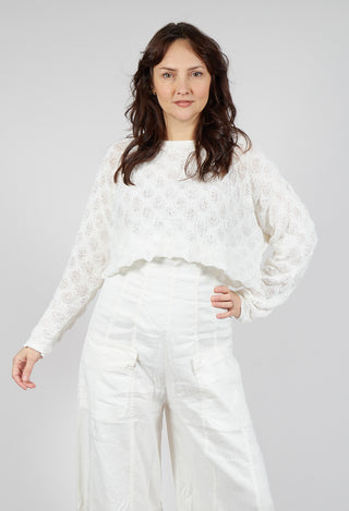 Textured Knitted Jumper in Offwhite