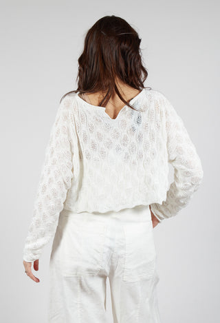 Textured Knitted Jumper in Offwhite