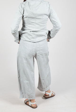 Trousers with Fold Over Waistband in Grey