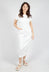 Short Sleeve Fitted Dress in Offwhite