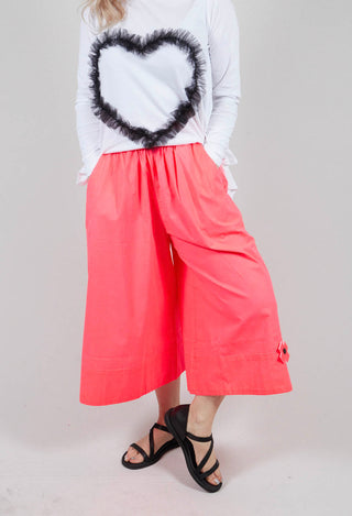 Wide Paper Trousers in Coral