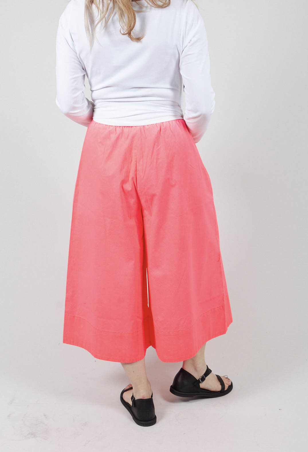 Wide Paper Trousers in Coral