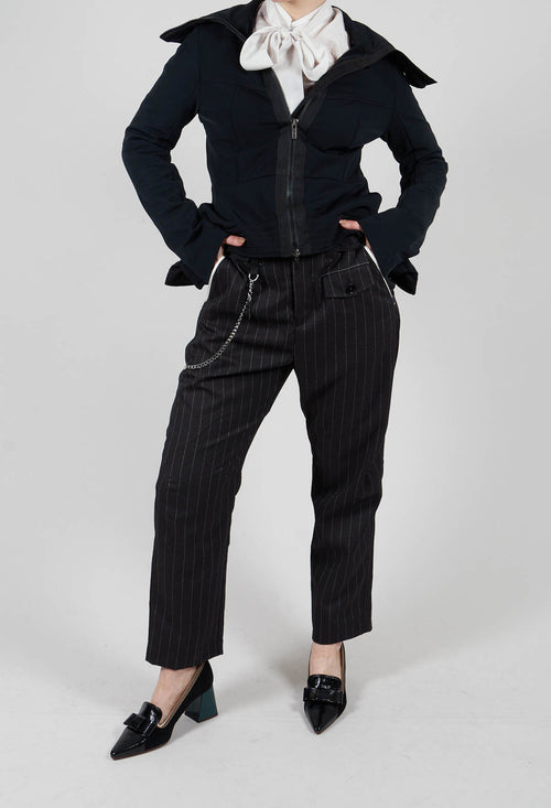 Hyper Trousers in Black Pinstripe