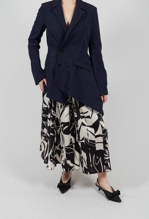 On Point Skirt in Navy Print