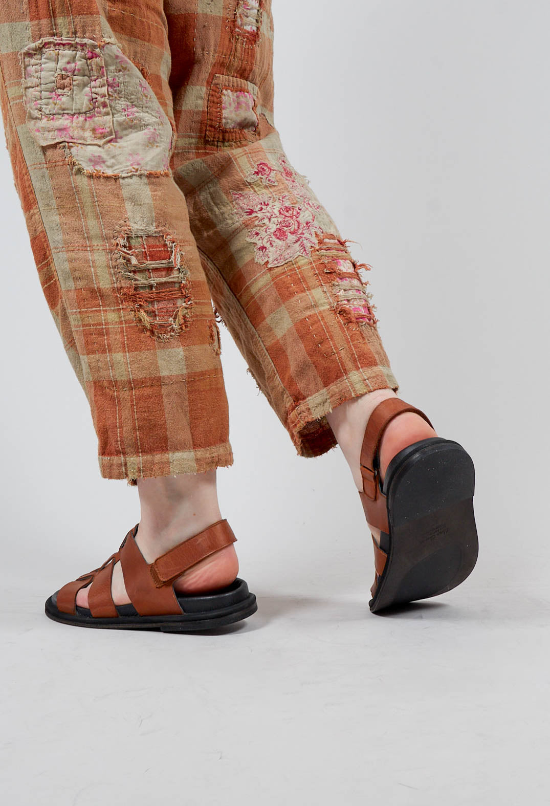 Multi Strap Sandals in Gasoline Cognac