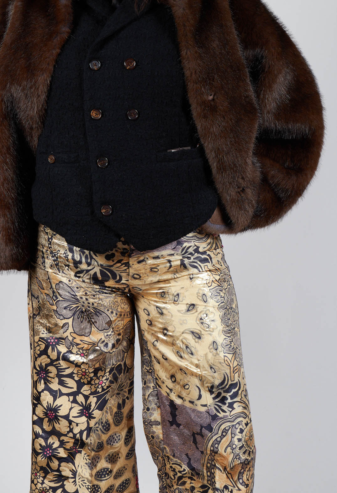 Beauty Trousers in Gold Flower