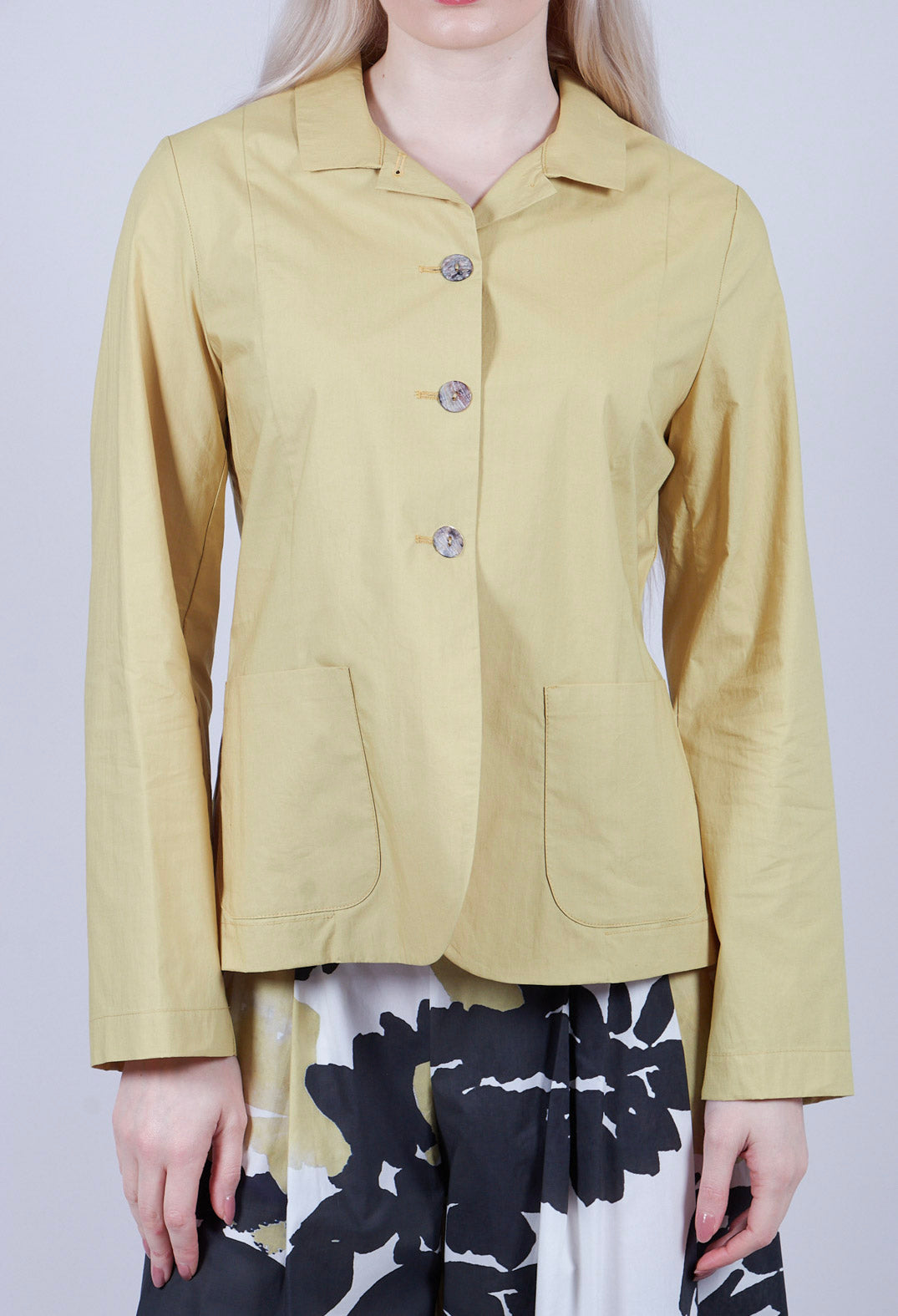 Midi Cotton Jacket in Golden