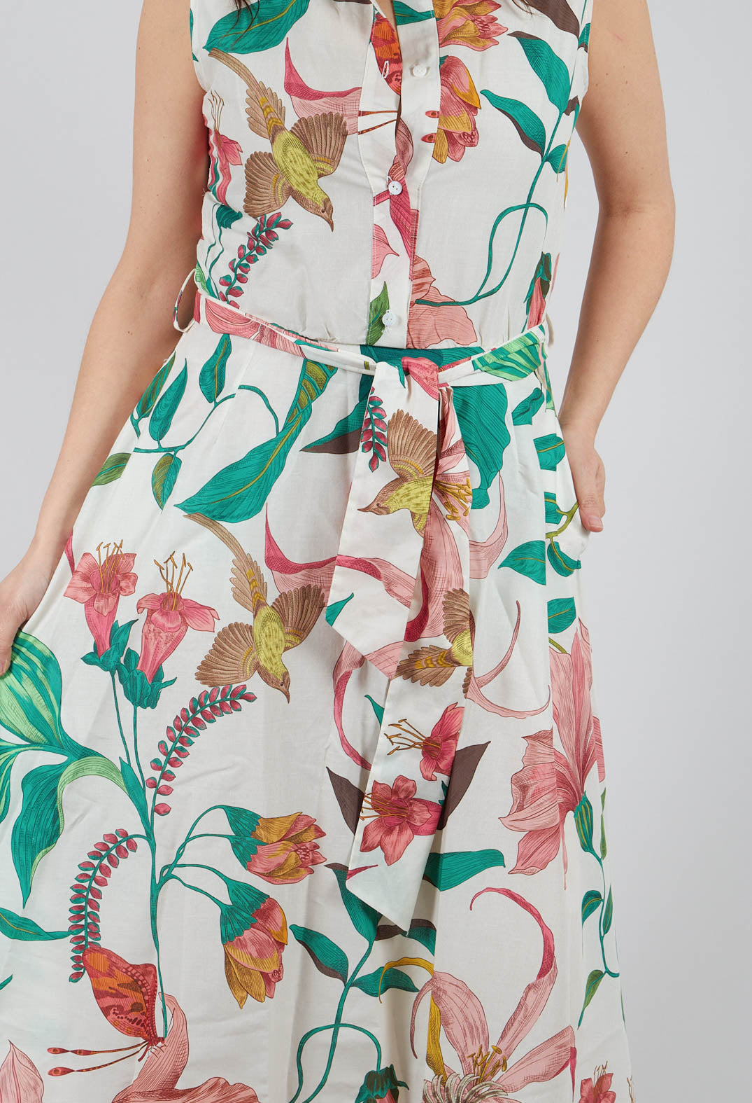 Basilico Dress in Fiori/Pappagallo