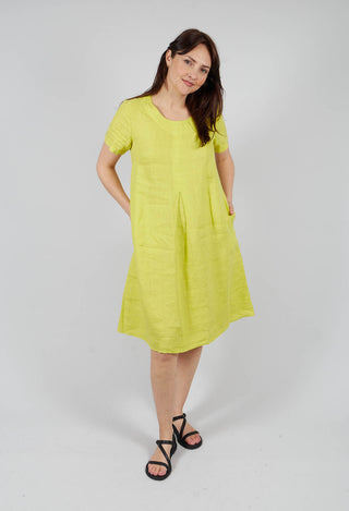 A Line Dress in Lime Green