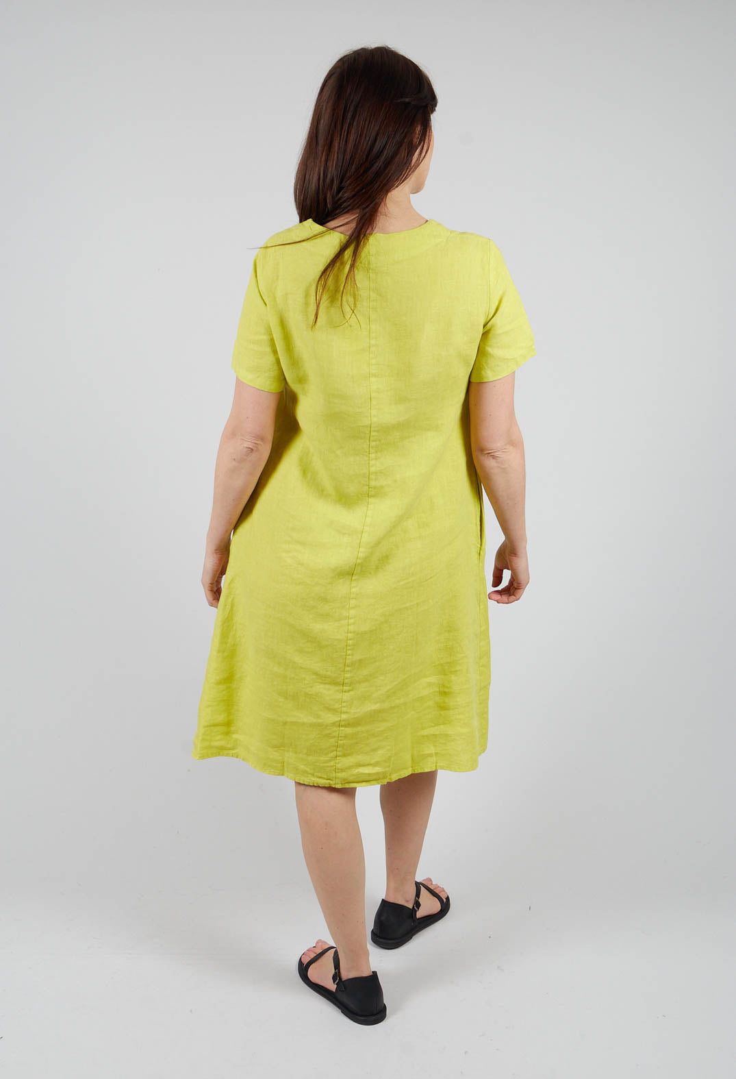 A Line Dress in Lime Green