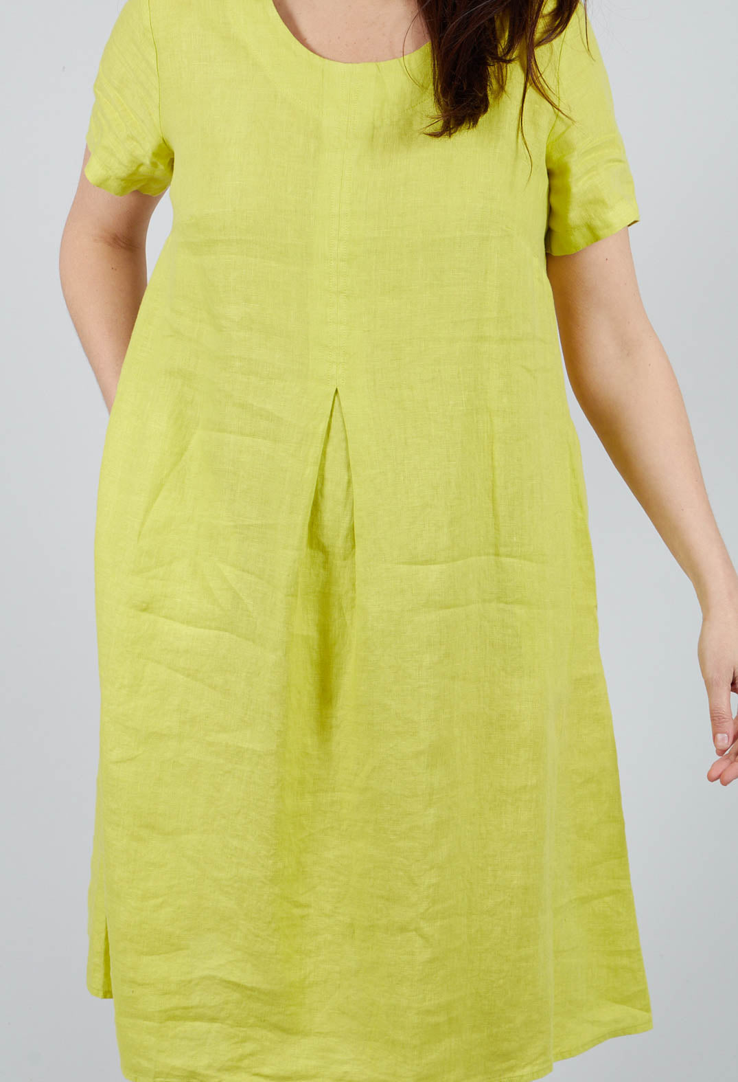 A Line Dress in Lime Green