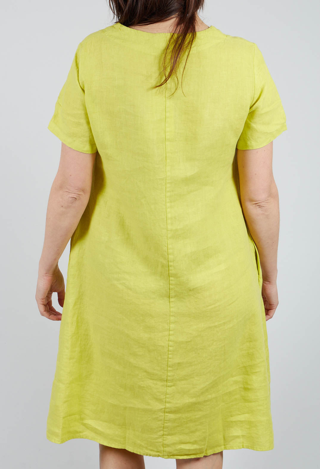 A Line Dress in Lime Green