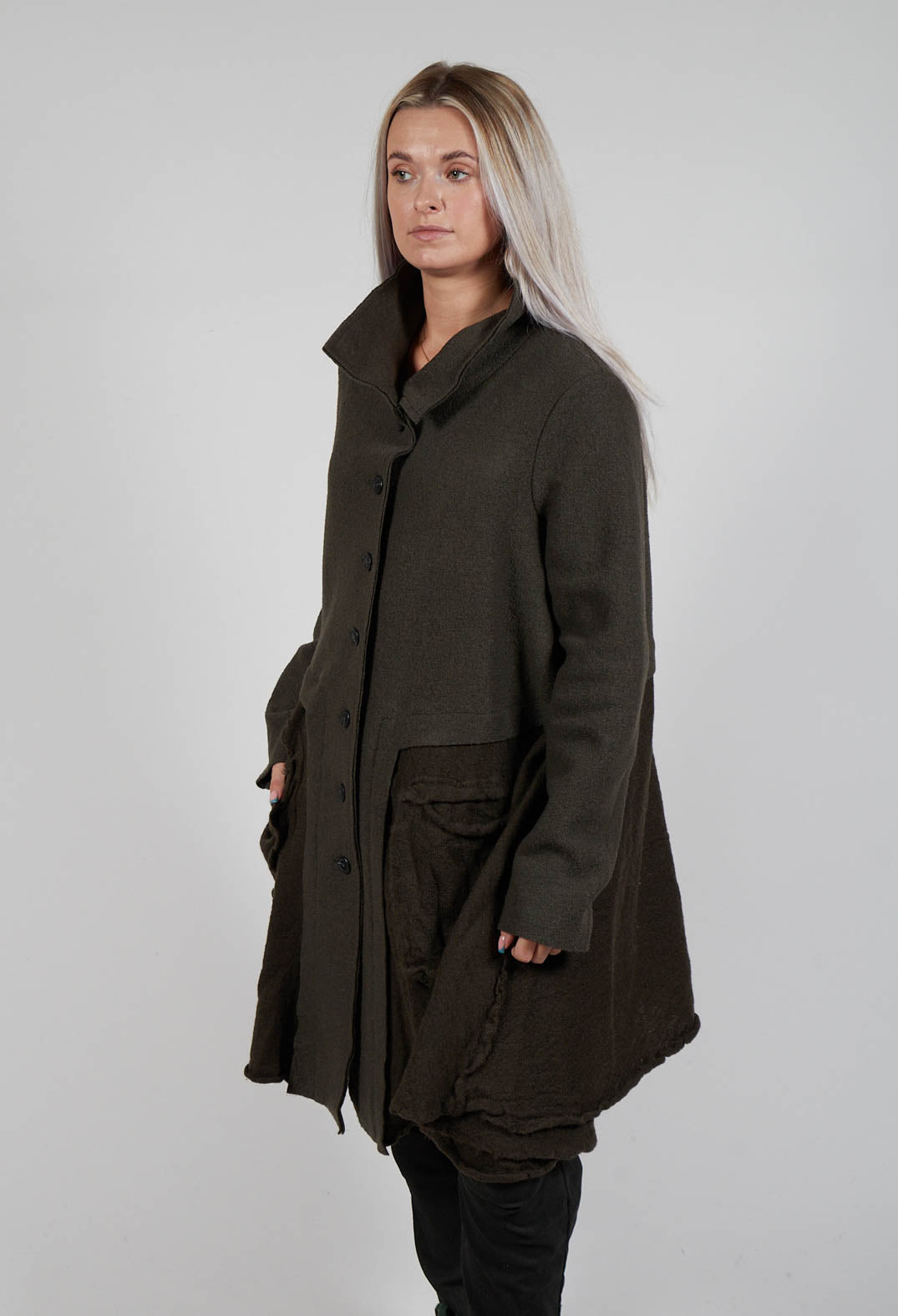 A-Line Jacket with Feature Pockets in Jungle