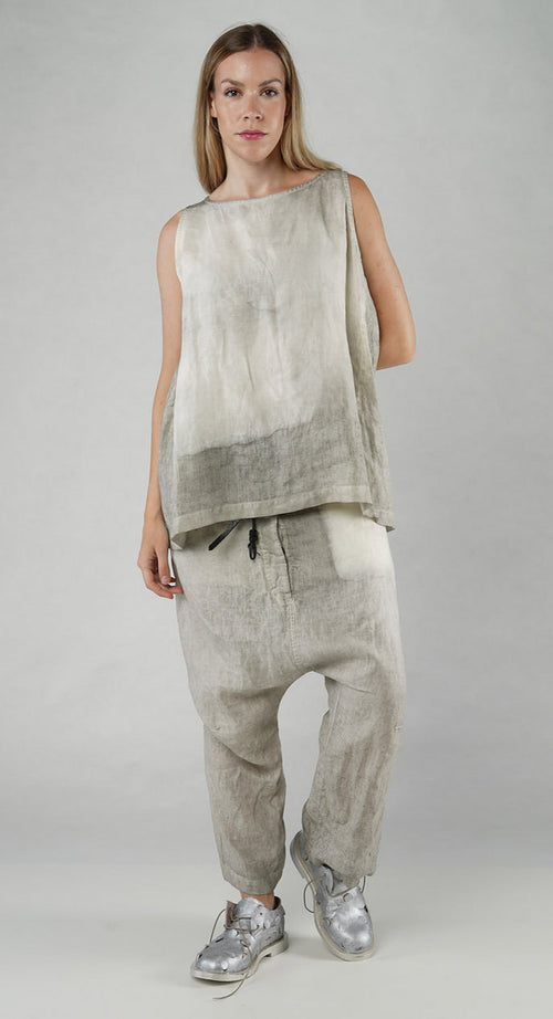 PRE-ORDER -  A-Line Linen Top in Moon Pigment