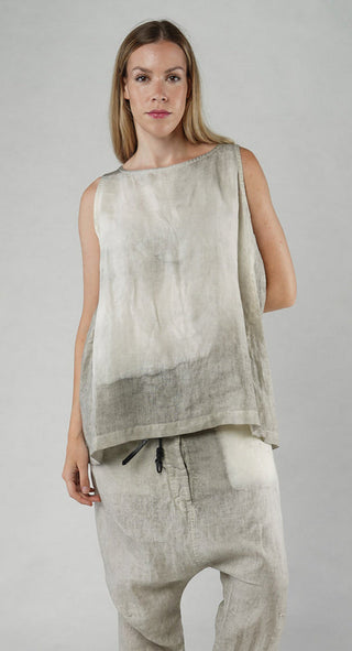 PRE-ORDER -  A-Line Linen Top in Moon Pigment