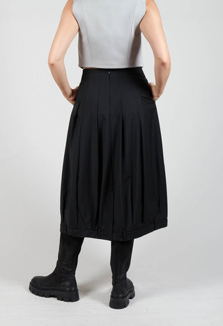 A-Line Skirt with Feature Hemline in Black