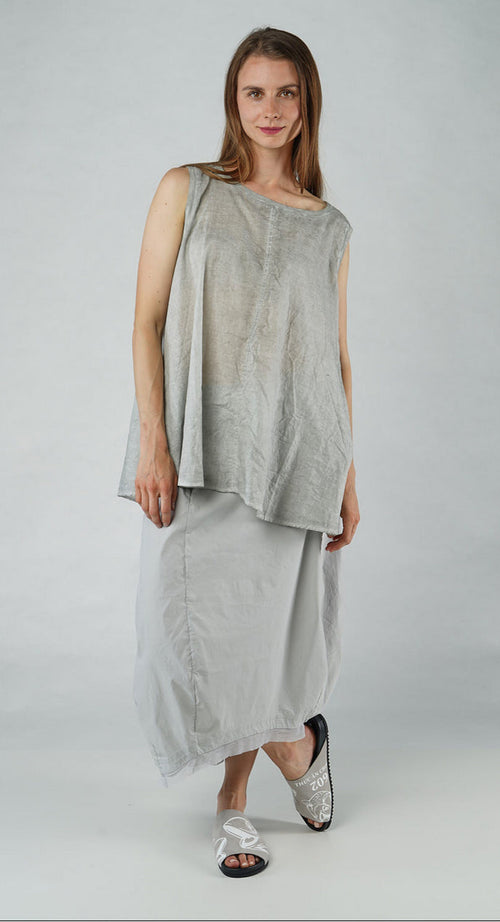 PRE-ORDER - A-Line Sleeveless Top in Aqua Cloud (Pictured in Grey Cloud)