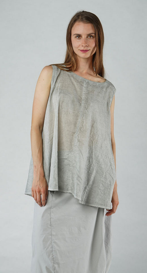 PRE-ORDER - A-Line Sleeveless Top in Grey Cloud