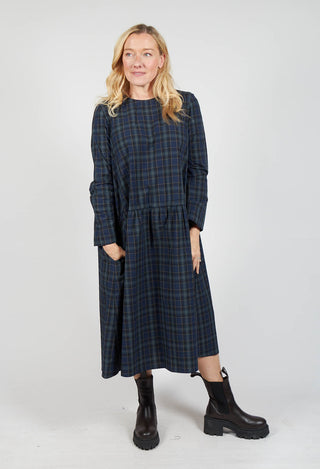 A-Line Tartan Dress in Blue