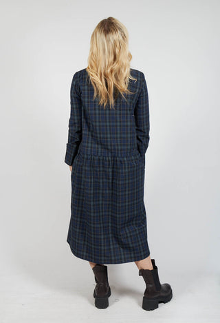 A-Line Tartan Dress in Blue