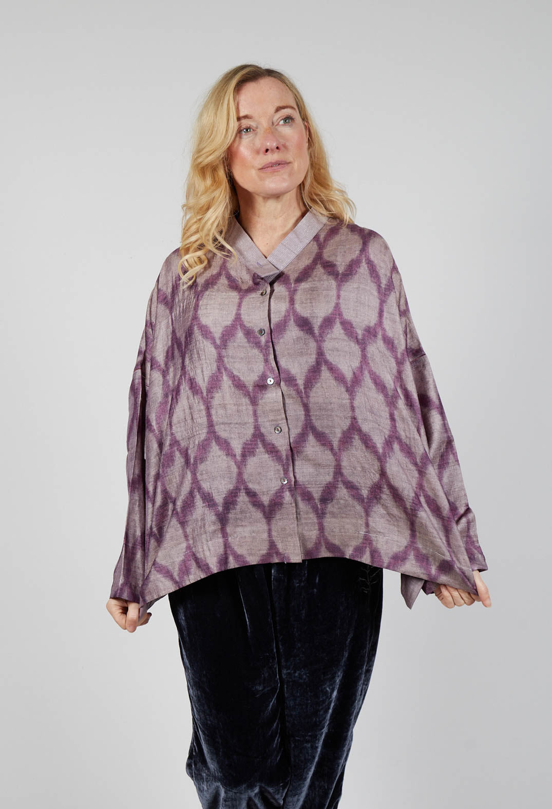 Aiko Shirt in Ikat Mauve